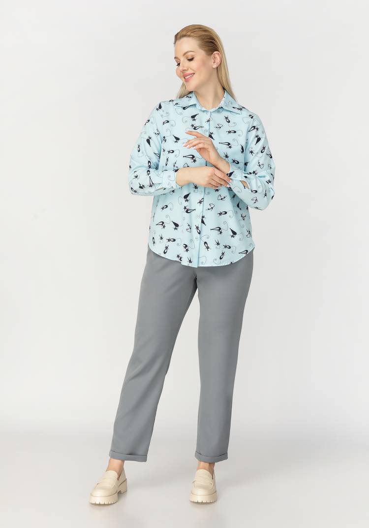 Рубашка женская с принтом шир.  750, рис. 3