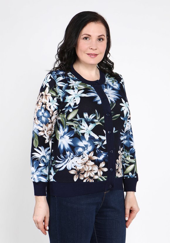Кардиган Цветочная иллюзия шир.  580, рис. 14