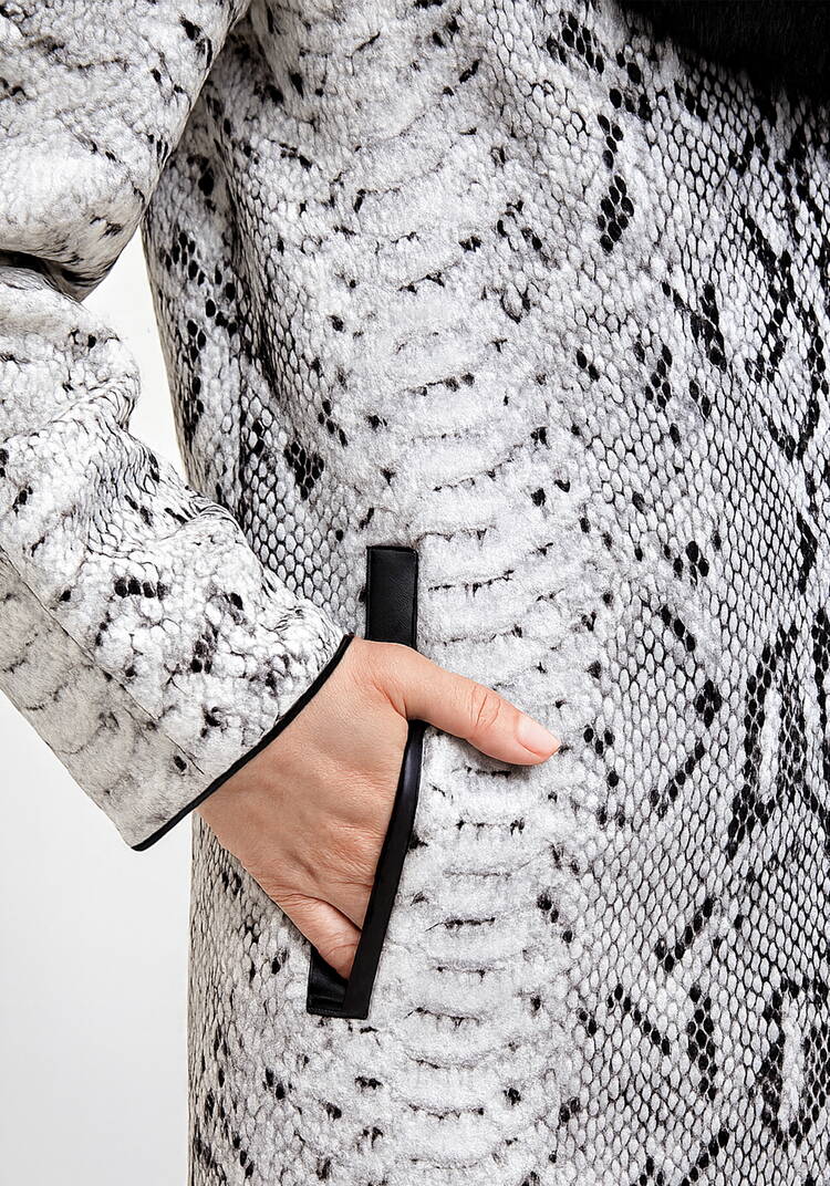 Дубленка с анималистичным принтом шир.  750, рис. 5