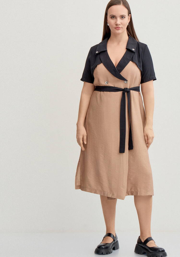 Платье с контрастными плечиками шир.  750, рис. 4