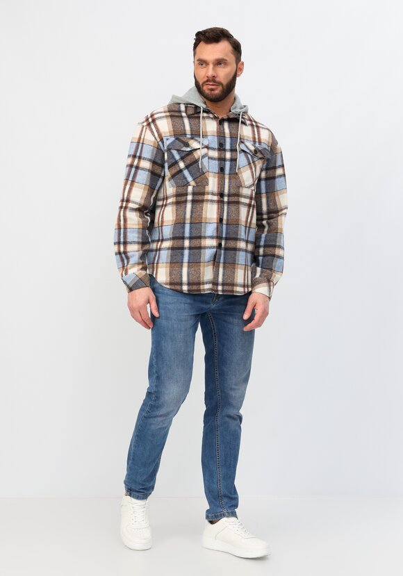 Рубашка с капюшоном в клетку шир.  580, рис. 25