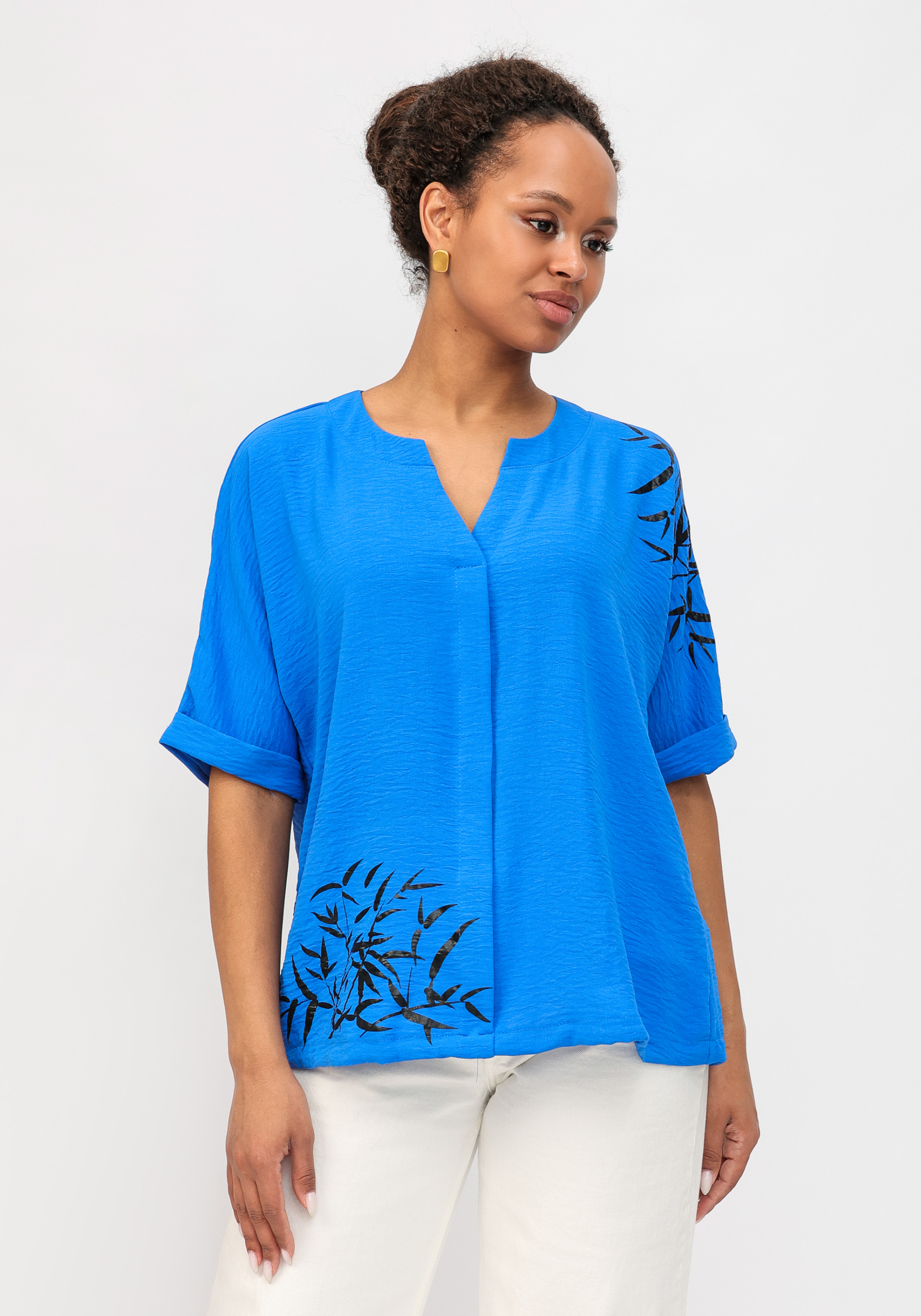 Блуза "Дейзи" No name, цвет синий, размер 56 - фото 2