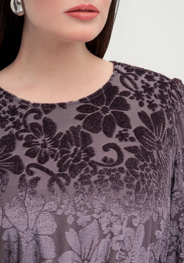 Платье с цветами из бархата шир.  750, рис. 30