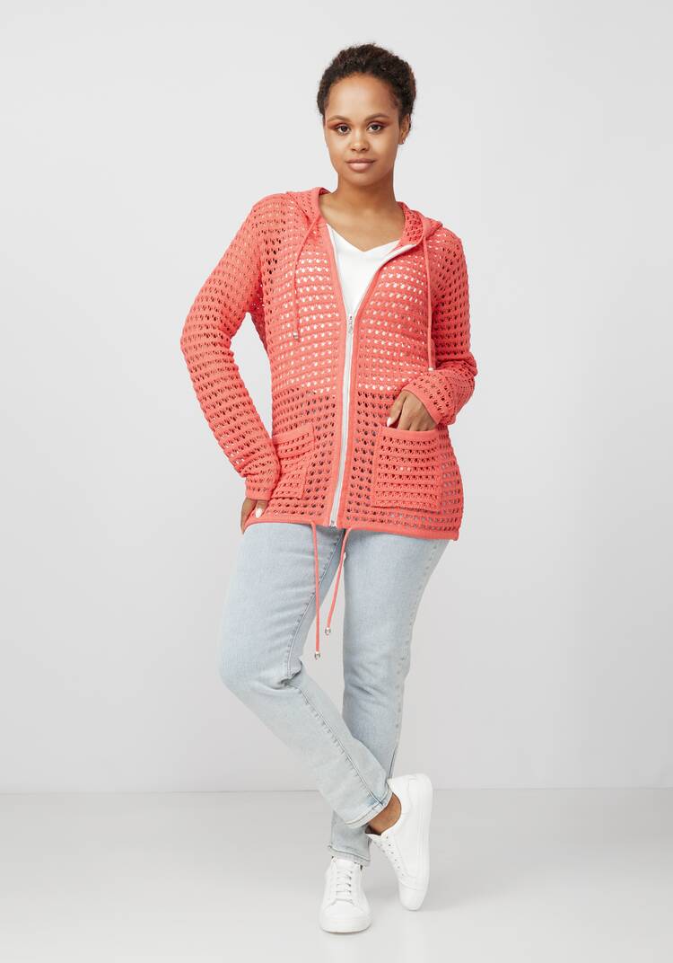 Кардиган вязаный с капюшоном на молнии шир.  750, рис. 26