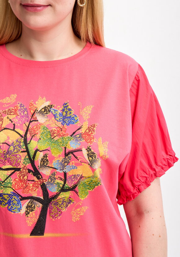 Блуза с ярким принтом и коротким рукавом шир.  580, рис. 11