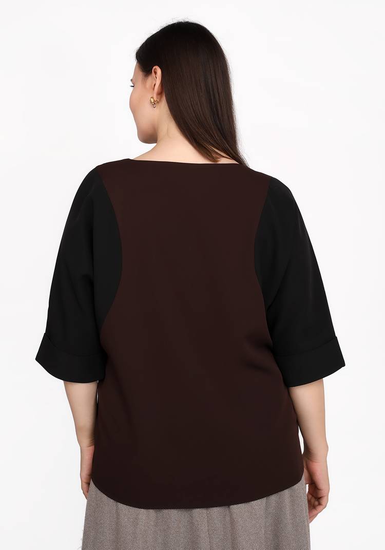 Блуза комбинированная оверсайз шир.  750, рис. 6