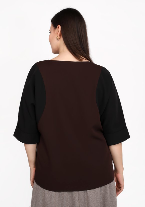 Блуза комбинированная оверсайз шир.  580, рис. 6