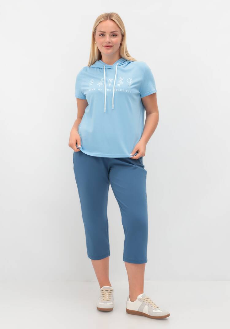 Футболка с капюшоном и лаконичным принтом шир.  750, рис. 20