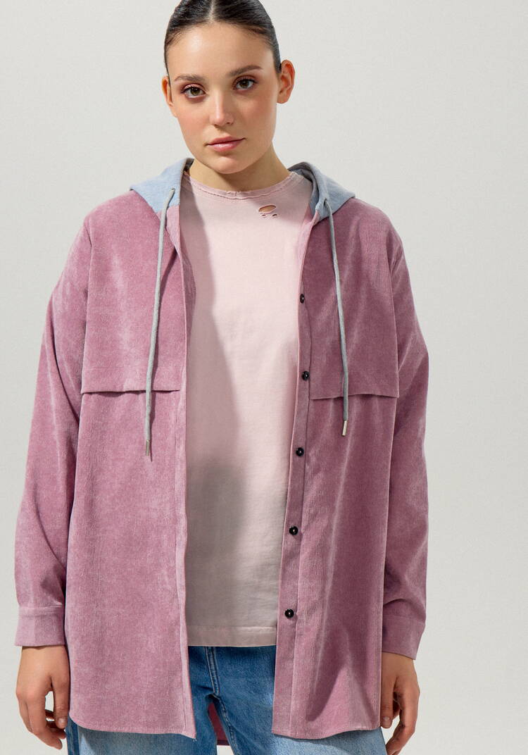 Рубашка из вельвета с капюшоном шир.  750, рис. 24