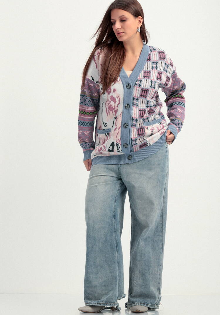 Кардиган жаккардовый с рисунком на пуговицах шир.  750, рис. 24