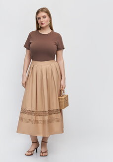 Юбка свободного кроя с кружевом