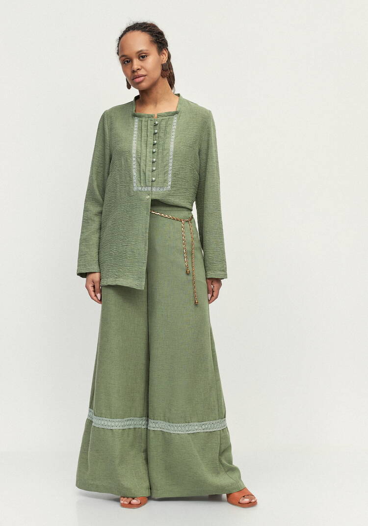 Брюки с вставками кружева Светлана шир.  750, рис. 16