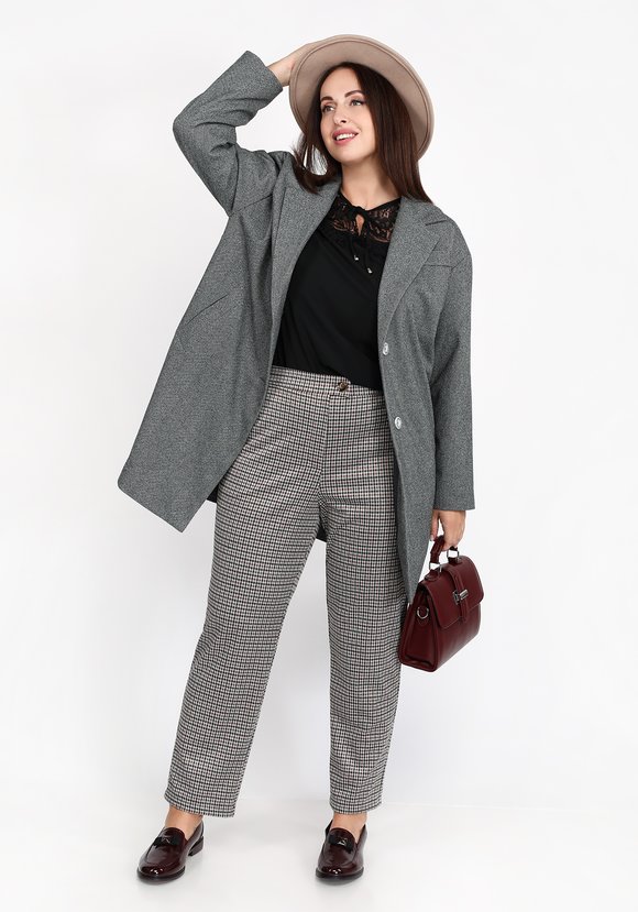 Пальто прямого кроя с английским воротником шир.  580, рис. 7