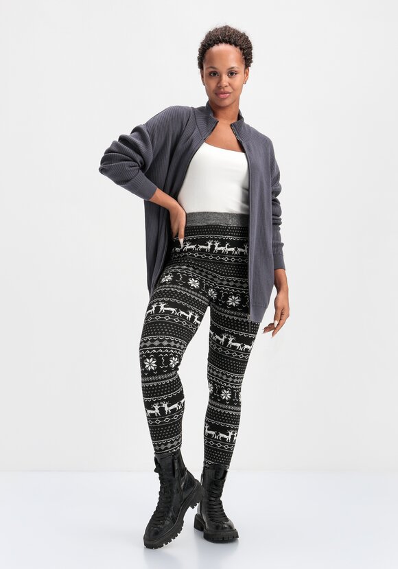 Леггинсы с начесом и зимним орнаментом шир.  580, рис. 12