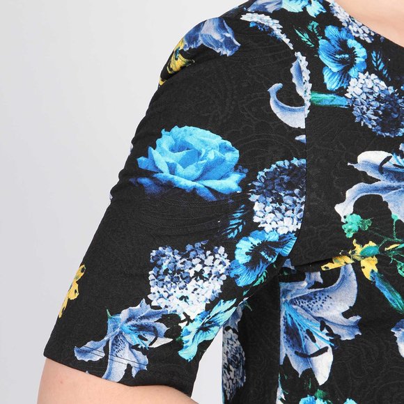 Платье с принтом цветы шир.  580, рис. 7