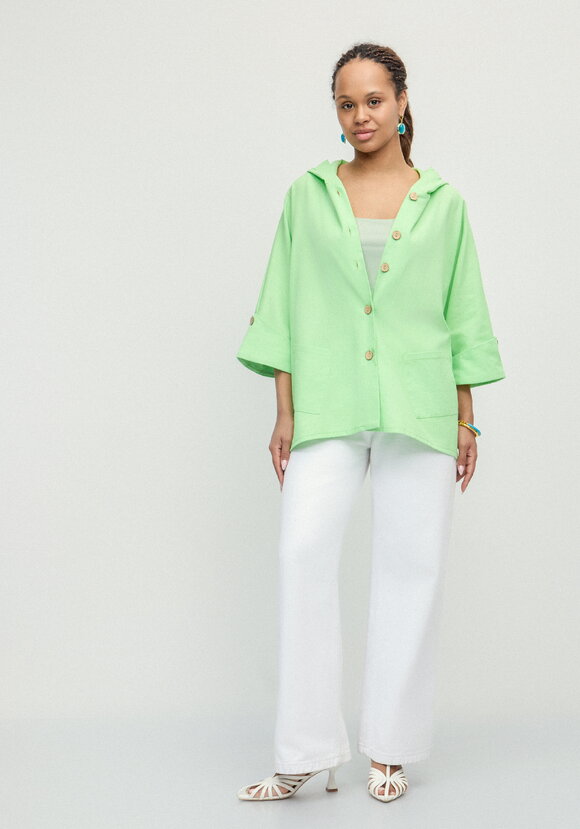 Блуза льняная с рукавами кимоно шир.  580, рис. 19