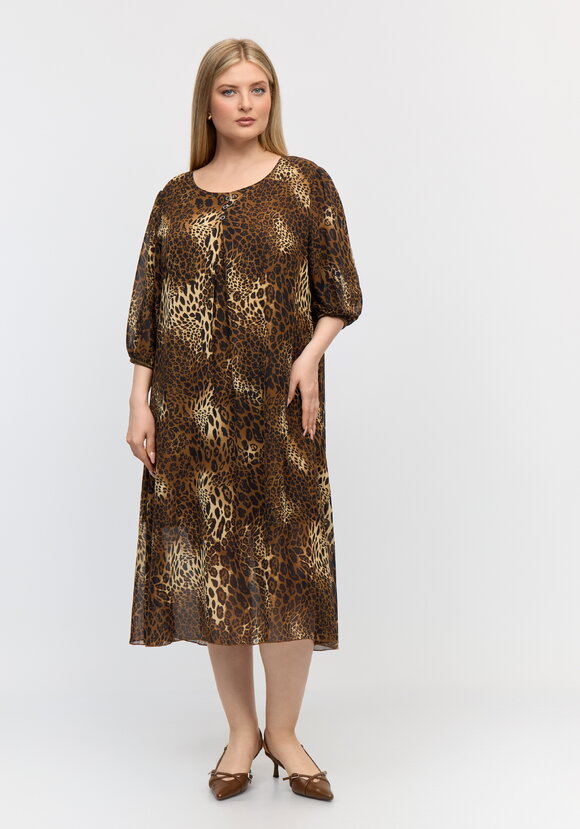 Туника с леопардовым принтом свободного кроя шир.  580, рис. 1