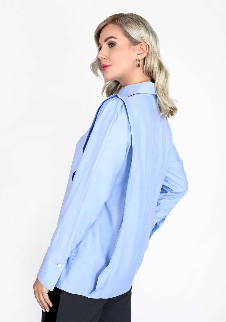 Блуза на пуговицах с высокими манжетами шир.  750, рис. 8