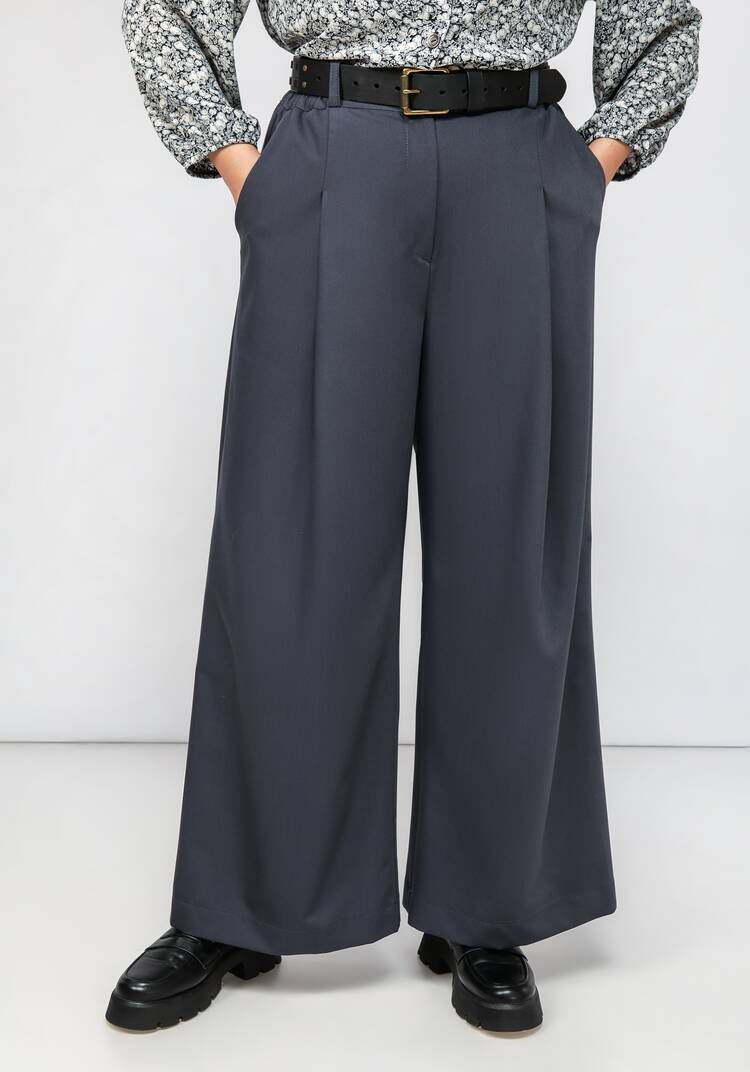 Брюки из костюмной ткани свободного кроя шир.  750, рис. 7