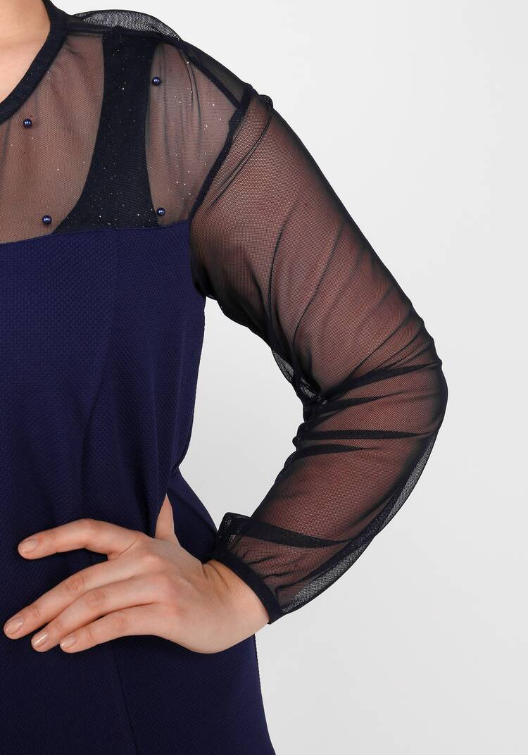 Платье прямого кроя с декоративной сеткой шир.  750, рис. 10