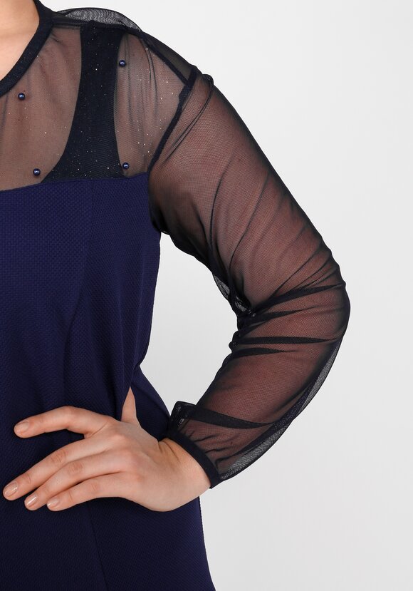 Платье прямого кроя с декоративной сеткой шир.  580, рис. 10