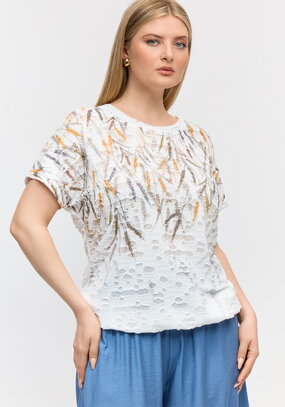 Блуза с принтом и завязками свободного кроя