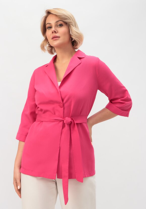 Пиджак с поясом из льна и хлопка шир.  580, рис. 35