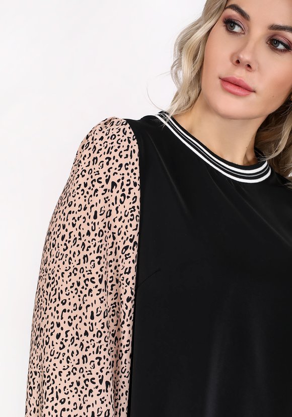 Блуза с контрастным свободным рукавом шир.  580, рис. 9