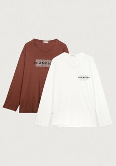 Лонгсливы с лаконичным принтом, 2 шт.