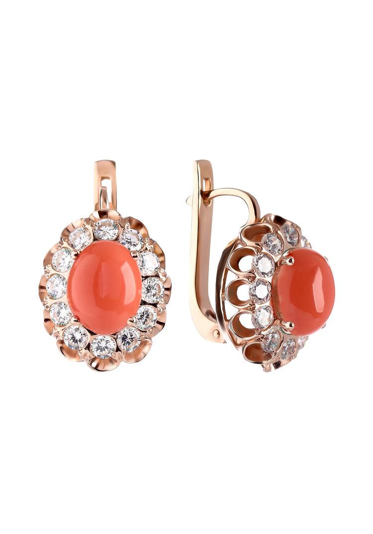 Серебряные серьги Яркая роскошь шир.  750, рис. 2