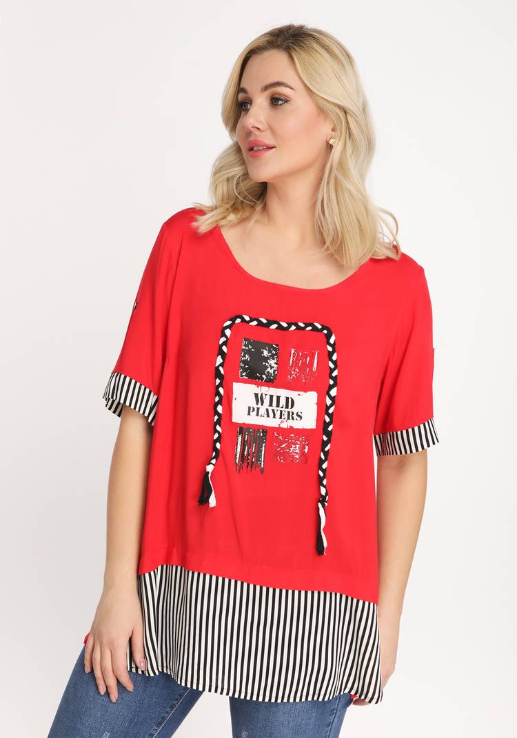 Блуза с принтом и контрастными вставками шир.  750, рис. 10