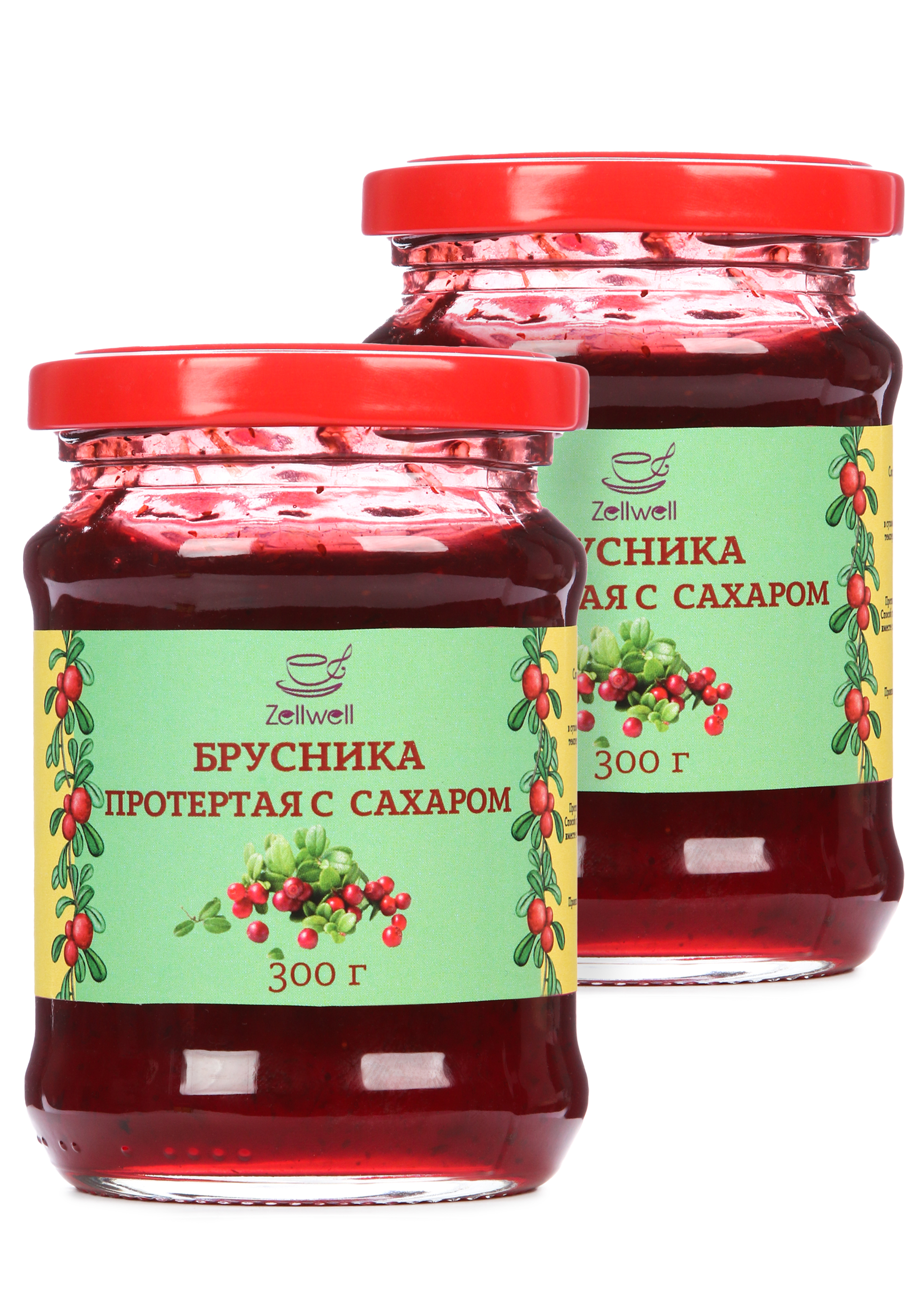 Ягода протертая с сахаром, 2 шт. ягода клюква ягоды карелии протертая с сахаром 280 г