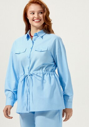 Рубашка изо льна на кулиске