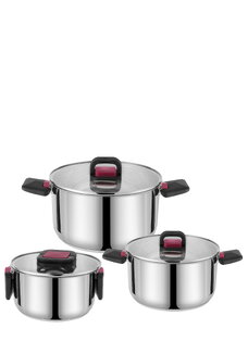 Набор кастрюль со складными ручками, 3 шт.