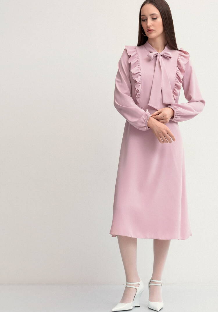 Платье с бантом и рюшами шир.  750, рис. 8