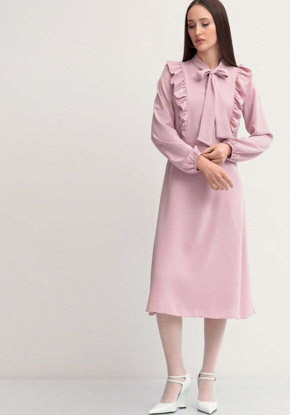 Платье с бантом и рюшами шир.  580, рис. 8