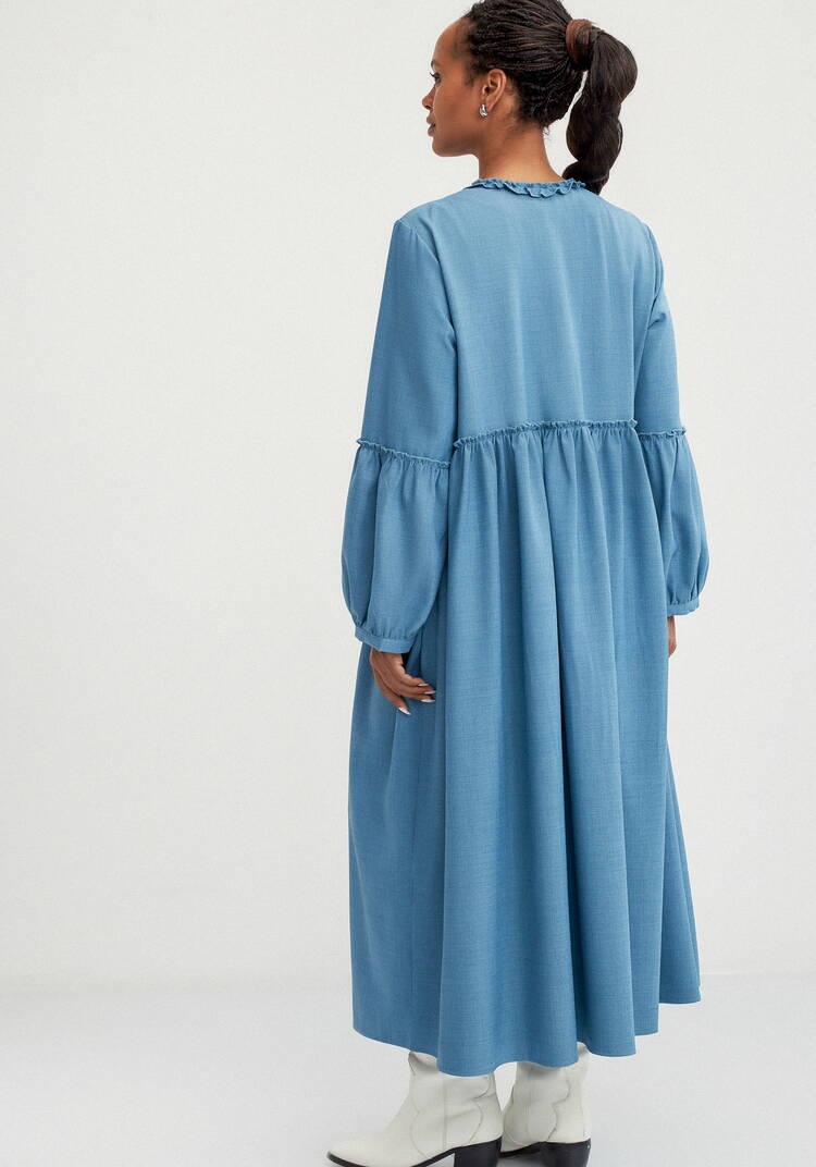 Платье с обьемными рукавами шир.  750, рис. 3