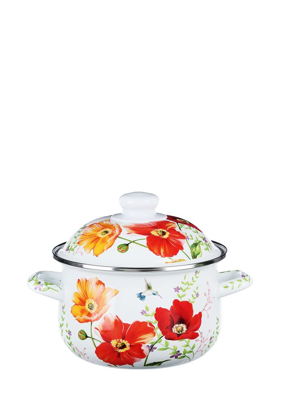 Кастрюля эмалированная Букет шир.  580, рис. 1