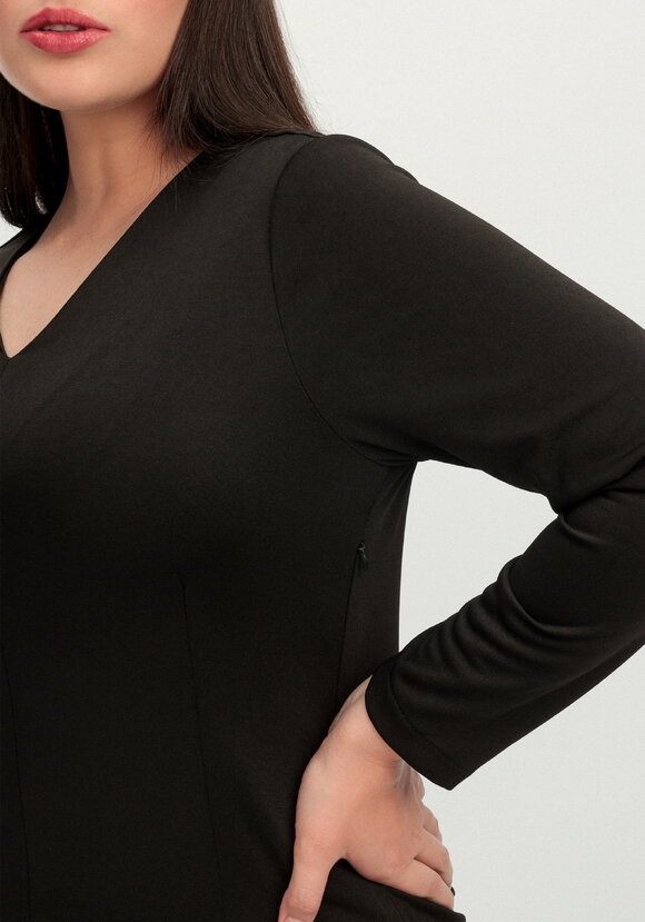 Платье длины миди с V-образным воротником шир.  580, рис. 6