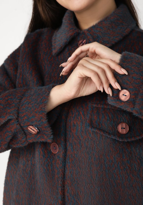 Полупальто на пуговицах с принтом шир.  580, рис. 8