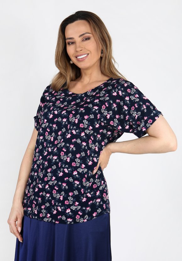 Блуза Цветочный рассвет шир.  580, рис. 15