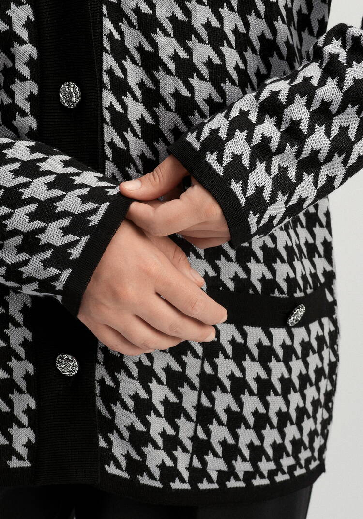 Кардиган с орнаментом гусиная лапка шир.  750, рис. 14