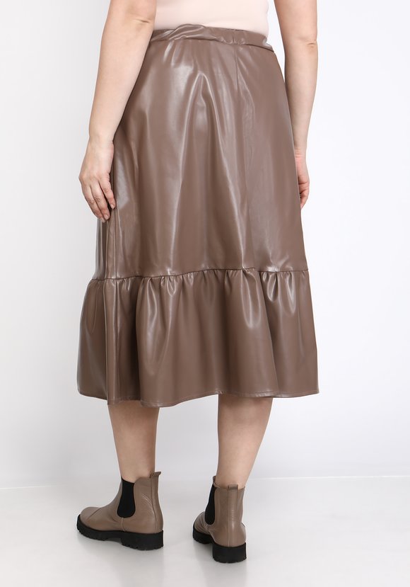 Юбка с воланом из эко-кожи шир.  580, рис. 6