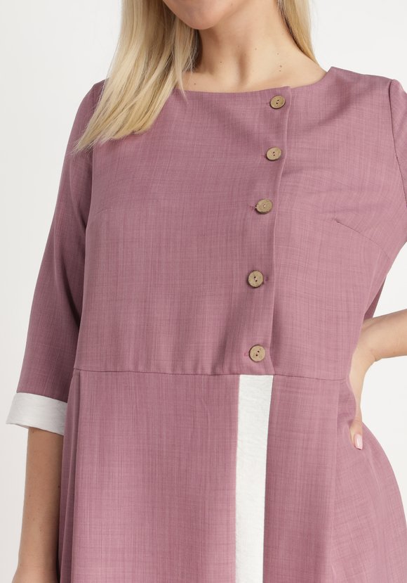 Платье с контрастной отделкой и пуговицами шир.  580, рис. 8