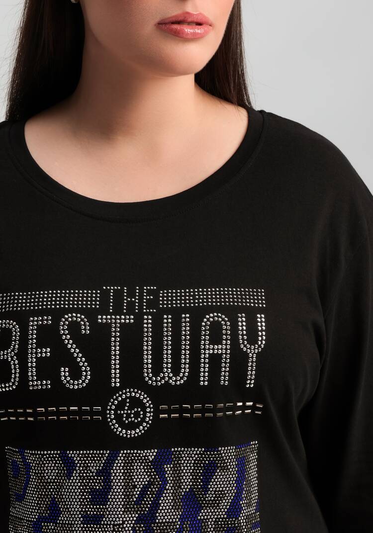 Лонгслив с декором из страз шир.  750, рис. 22