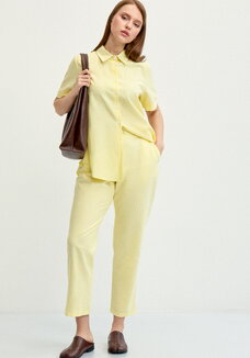 Брюки зауженные в полоску