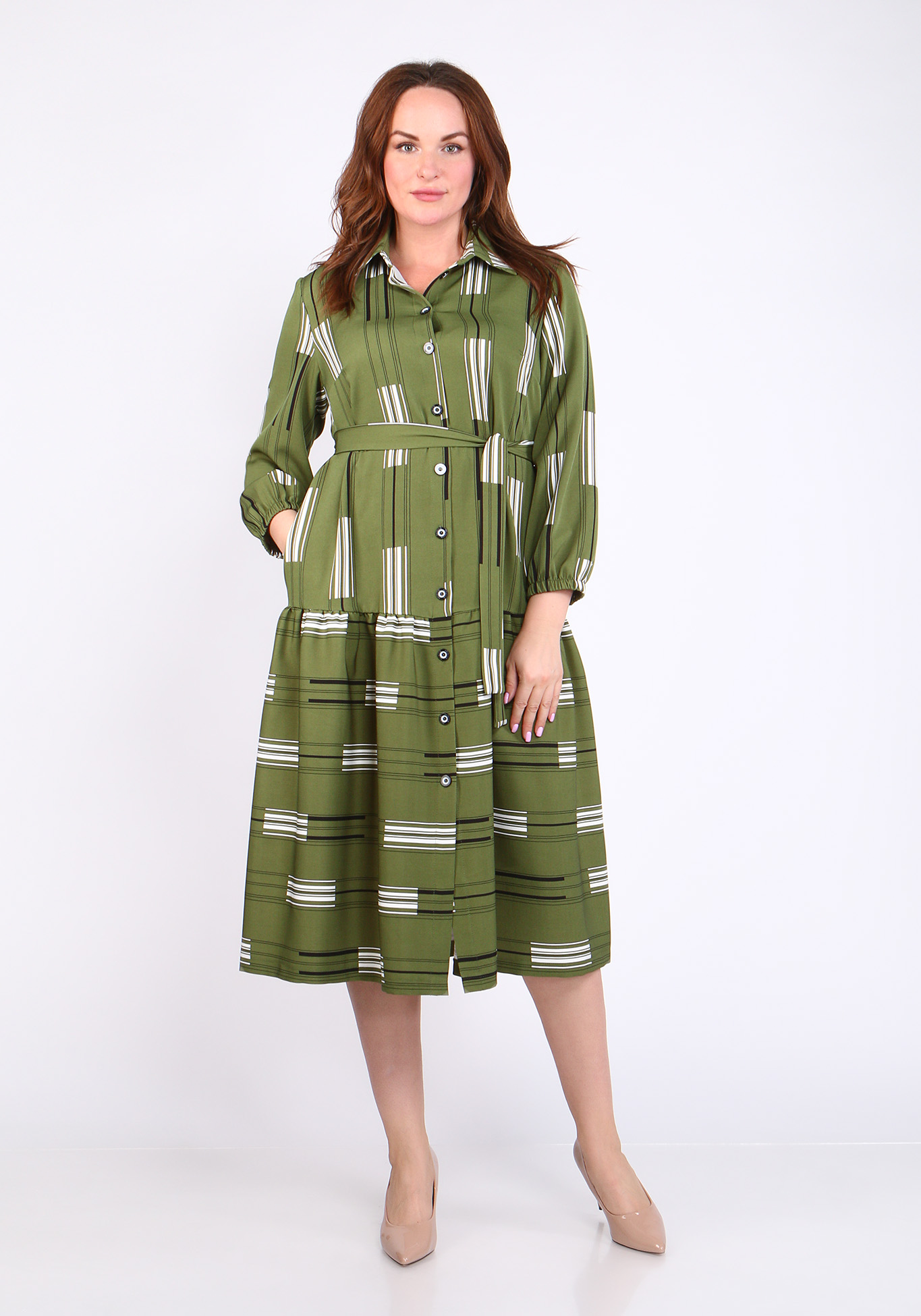 Платье "Яркий стиль" Bianka Modeno, размер 50, цвет зелёный - фото 2