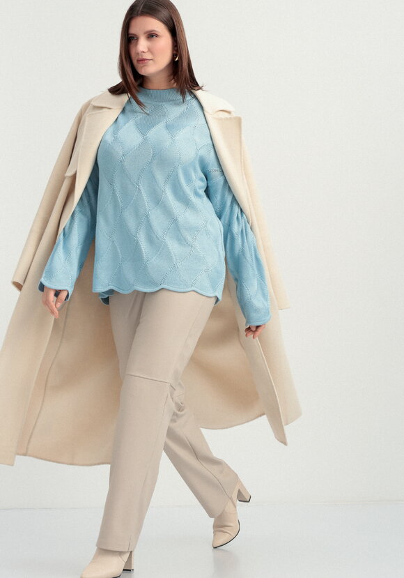 Джемпер с волнообразным краем и рисунком ромб шир.  580, рис. 9