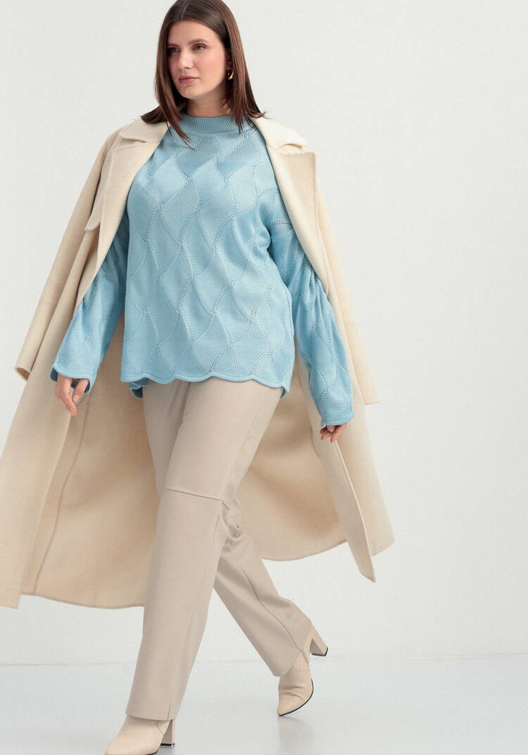 Джемпер с волнообразным краем и рисунком ромб шир.  750, рис. 9