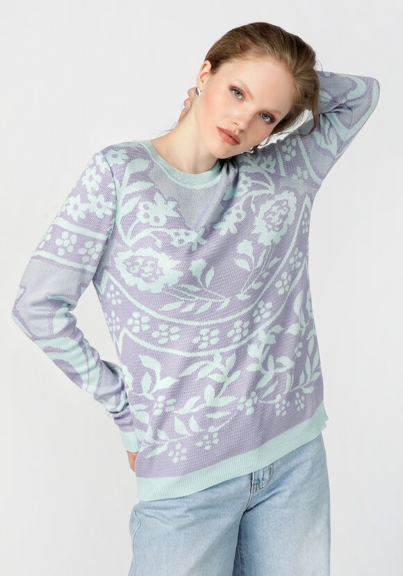 Джемпер женский с жаккардовым рисунком шир.  580, рис. 9